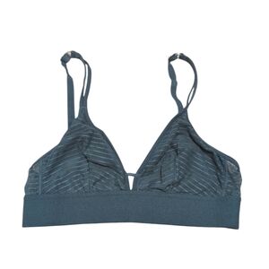 All.You. LIVELY Green Striped Mesh Bralette Women's Medium